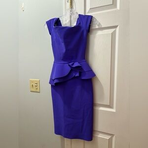Chiara Boni La Petite Robe Peplum Ruffle Dress Purple Size 2 NWT